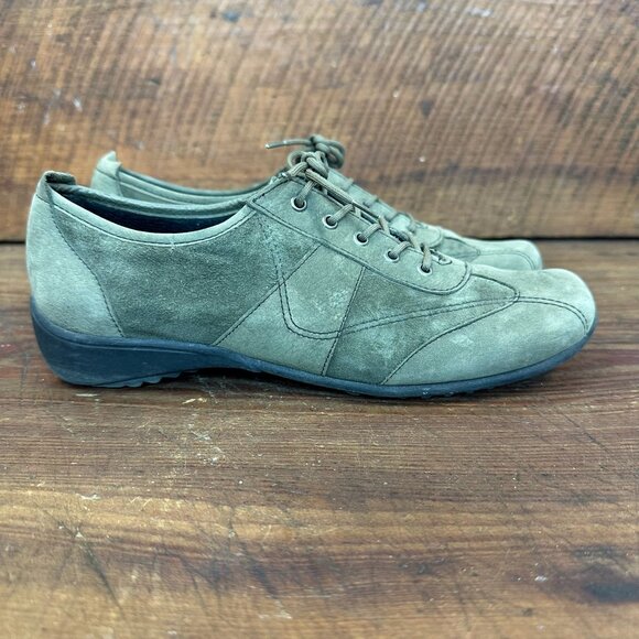 Munro American Women Olive Lace Up Leather Comfort Shoes 7 - Picture 4 of 12